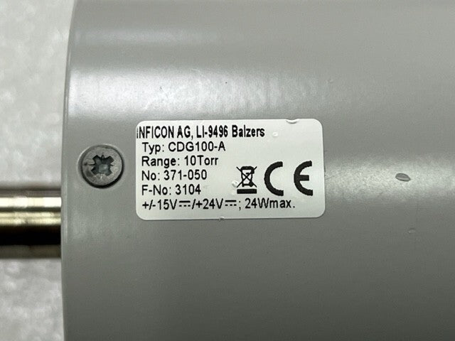 Inficon CDG100-A 371-050 10 Torr Capacitance Diaphragm Gauge Used