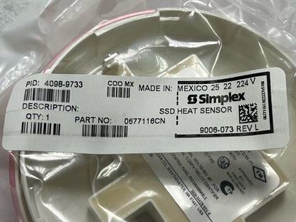 Simplex 4098-9733 Analog Heat Detector Head New in Sealed Bag - Box of 30 Pcs