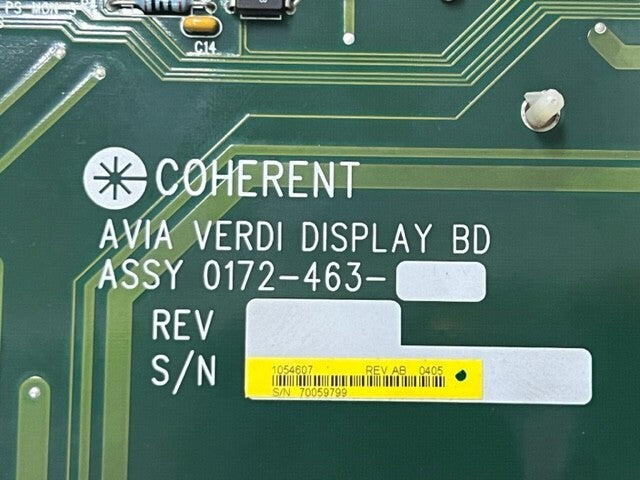 Coherent ASSY 0172-464 AVIA VERDI DISPLAY BD (For AVIA 355-X) Display Board Used