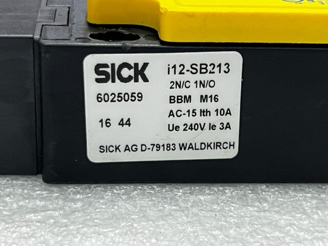SICK i12-SB213 IP67 Safety Switch Used Good Condition