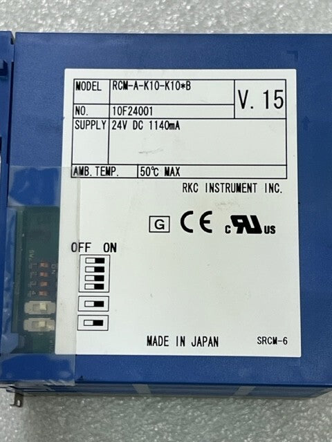 RKC Instrument Inc. RCM-A-K10-K10*B V.15 24VDC Temperature Controller