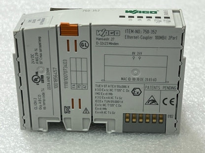 Wago 750-352 PLC Fieldbus EtherNet Coupler Module and I/O Modules Used
