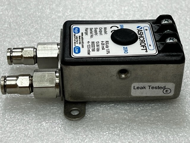 Ashcroft RXLdp 1.0% 4-20mA 12-36Vdc +/- 12.5mbar Pressure Transmitter Used