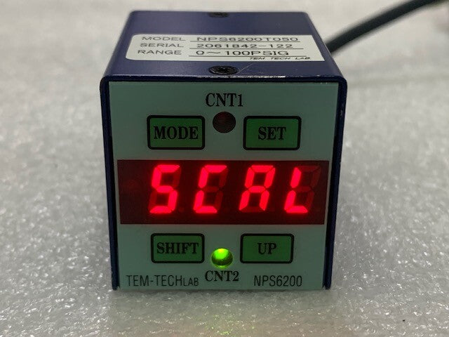 Tem-Tech Lab NPS6200T050 Pressure Switch Range 0-100PSIG Used Working Condition