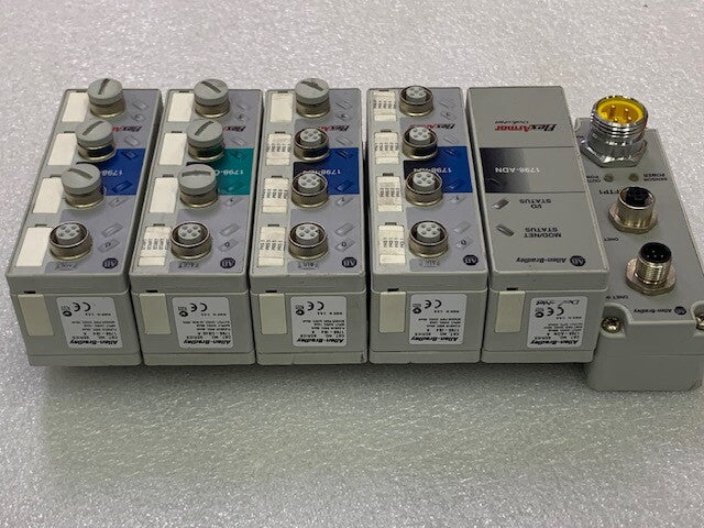 1798 FlexArmor DeviceNet Baseplate, Field Termination Plug and I/O Modules Used
