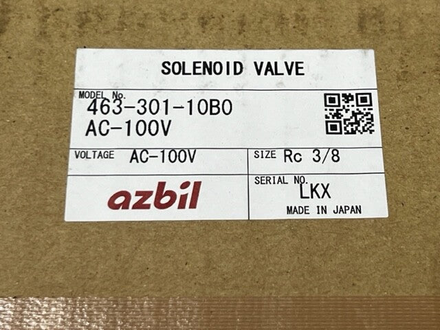 Azbil TA Co. 463-301-10B0 AC100V Rc3/8 Port Solenoid Valve New