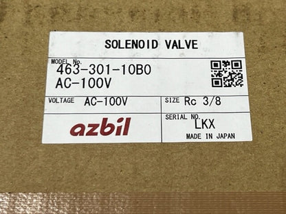 Azbil TA Co. 463-301-10B0 AC100V Rc3/8 Port Solenoid Valve New