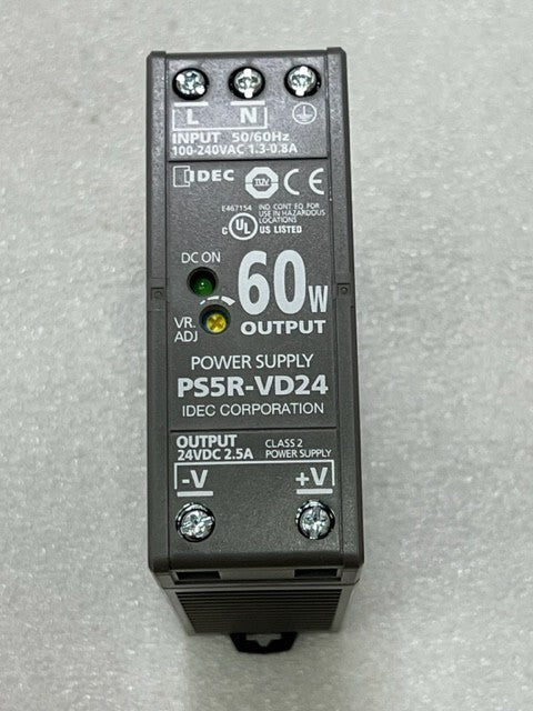 IDEC PS5R-VD24 Input 100-240VAC 50/60Hz Output 24VDC 2.5A Power Supply Unit New