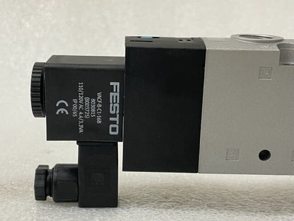 FESTO VALVE WITH 2 VACF-B-C1-16B SOLENOID COIL USED GOOD CONDITION