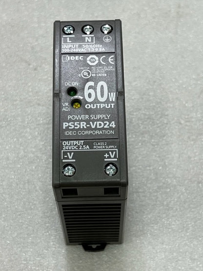 IDEC PS5R-VD24 Input 100-240VAC 50/60Hz Output 24VDC 2.5A Power Supply Unit New