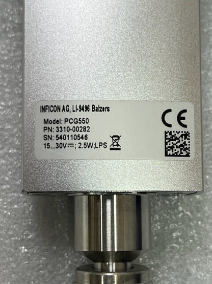 Inficon PCG550 15...30VDC 2.5W Pirani capacitance Diaphragm Gauge Used