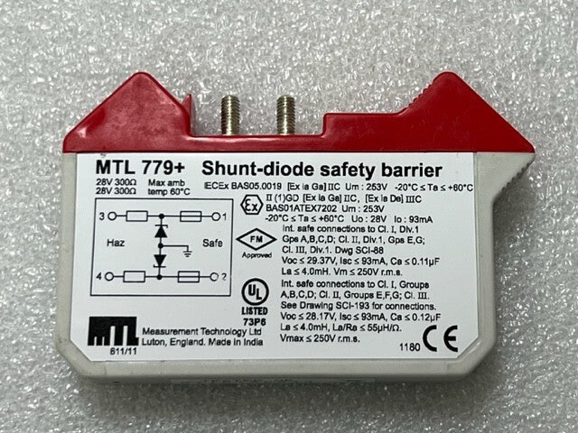 Measurement Technology MTL 779+ Shunt Diode Safety Barrier Used