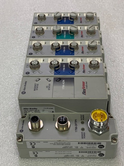 1798 FlexArmor DeviceNet Baseplate, Field Termination Plug and I/O Modules Used