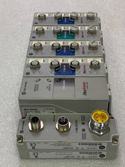 1798 FlexArmor DeviceNet Baseplate, Field Termination Plug and I/O Modules Used