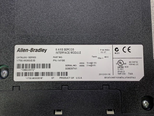 1756-M08SE Series B ControlLogix 8 Axis Sercos Interface Module Used