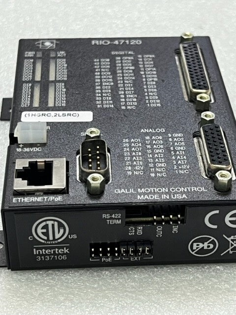 Galil Motion Control RIO-47120 EtherNet PLC Remote I/O Controller Used