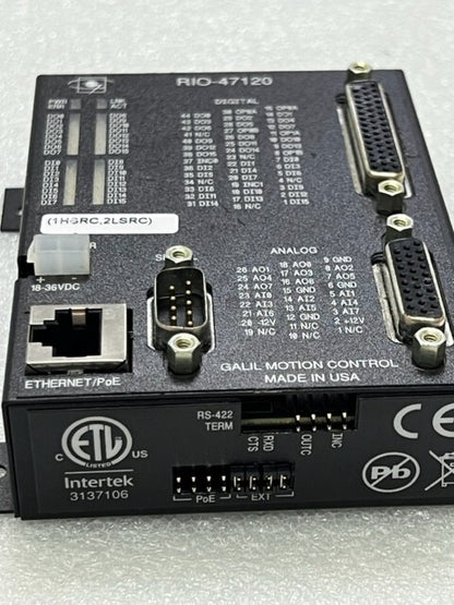 Galil Motion Control RIO-47120 EtherNet PLC Remote I/O Controller Used
