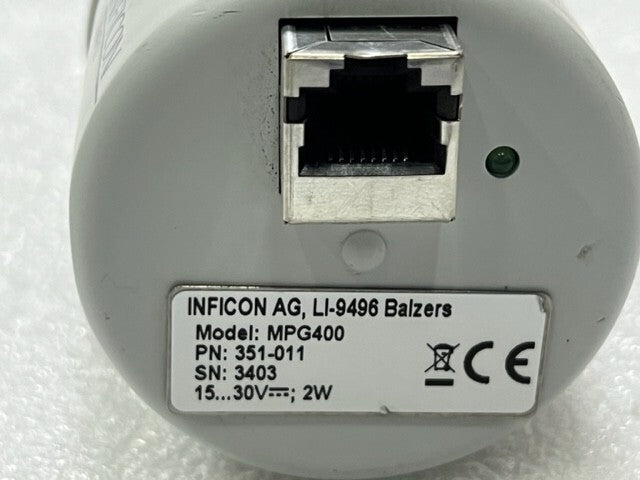 Inficon MPG400 351-011 Inverted Magnetron Pirani High Vacuum Gauge Used