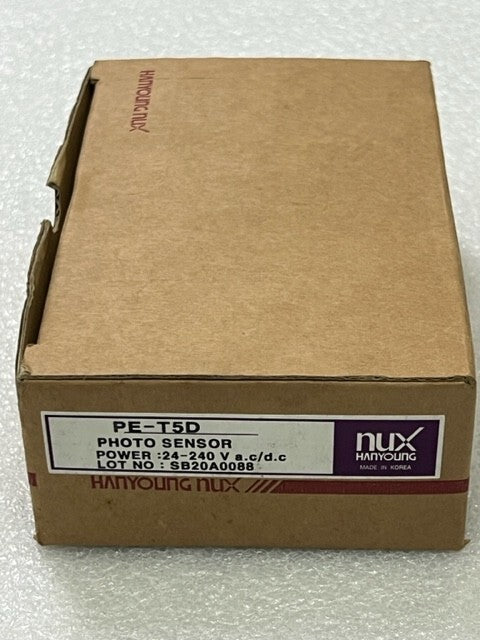 Hanyoung NUX PE-T5D Photoelectric Beam Sensor 24-240VAC New in Box
