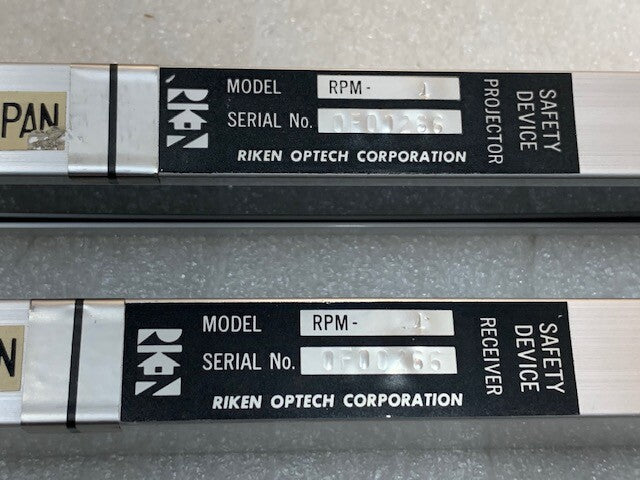 Riken Optech Corporation RPM-4 Projector & Receiver Safety Light Curtain Used