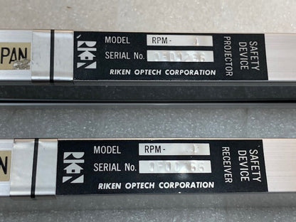 Riken Optech Corporation RPM-4 Projector & Receiver Safety Light Curtain Used