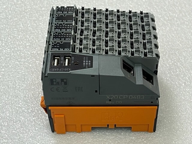 B&R X20CP0483 Rev D0 PLC with X20 PS9062 DI9372 DO9321 PS2100 DO9321 I/O Modules