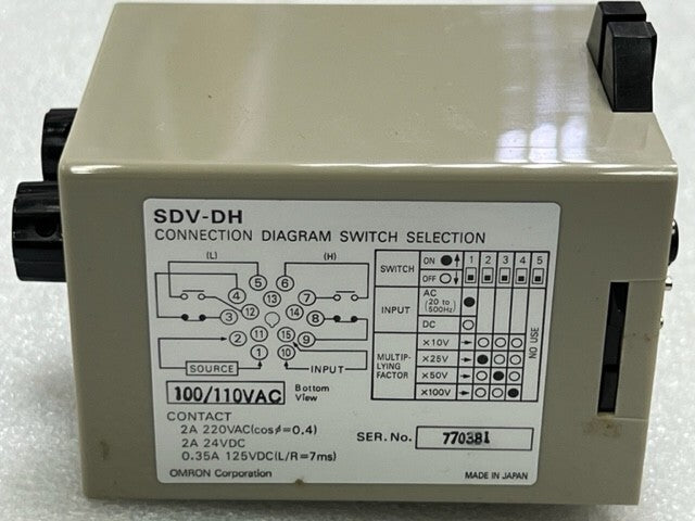 Omron SDV-DH6 Voltage Sensor Controller 100/110VAC 50/60Hz New (Old Stock)