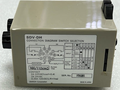 Omron SDV-DH6 Voltage Sensor Controller 100/110VAC 50/60Hz New (Old Stock)