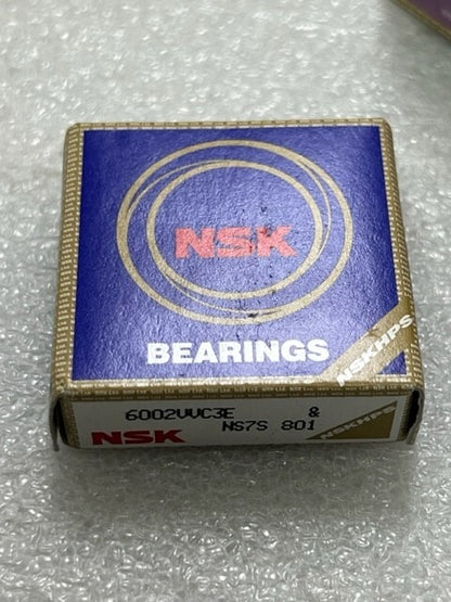 NSK 6002VVC3E Deep Groove Ball Bearing 15x32x9mm New - Lot of 10 Pcs