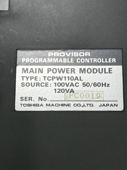 Toshiba TCPW110AL Provisor Programmable Controller Main Power Module Used
