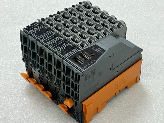 B&R X20CP0483 Rev D0 PLC with X20 PS9062 DI9372 DO9321 PS2100 DO9321 I/O Modules