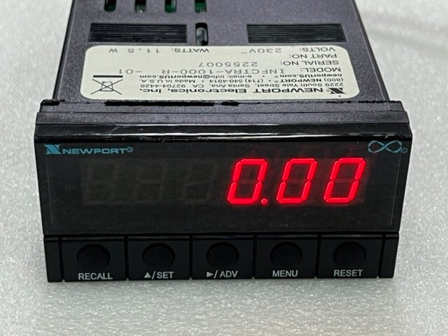 Newport Electronics INFCTRA-1000-R-01 AC230V Digital Panel Meter Ratemeter Used