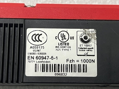 Euchner TP4-4121A024M Safety Interlock Switch (Without Actuator Key) Used