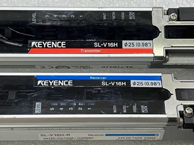 Keyence SL-V16H-T Transmitter SL-V16H-R Receiver 300mm Safety Light Curtain Used