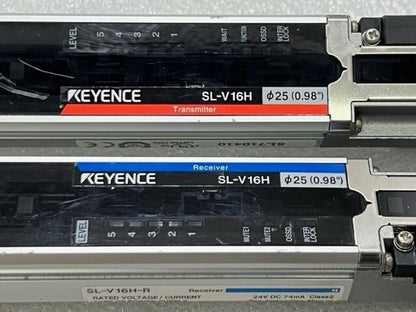 Keyence SL-V16H-T Transmitter SL-V16H-R Receiver 300mm Safety Light Curtain Used