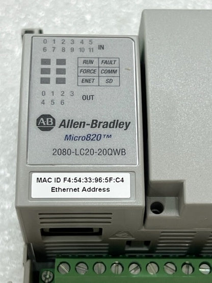 2080-LC20-20QWBR Ser B Micro820 EtherNet IP PLC Controller New