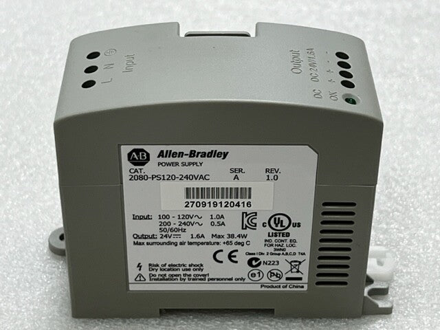 2080-PS120-240VAC Series A PLC Power Supply Unit 24VDC 38.4W 1.6A New in Box