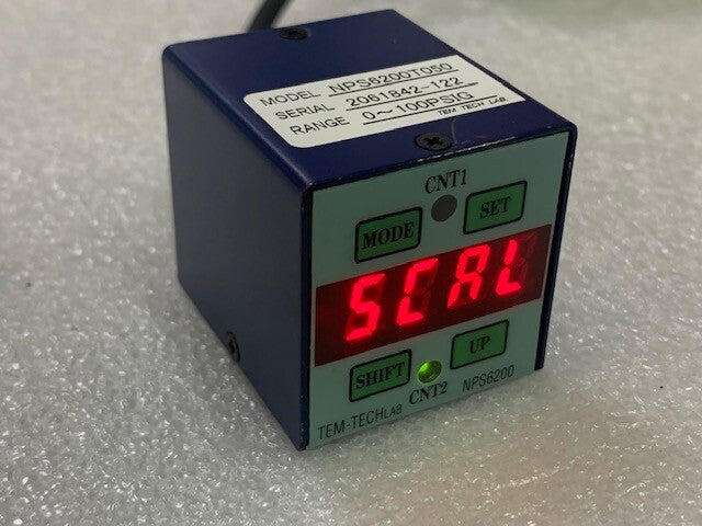 Tem-Tech Lab NPS6200T050 Pressure Switch Range 0-100PSIG Used Working Condition