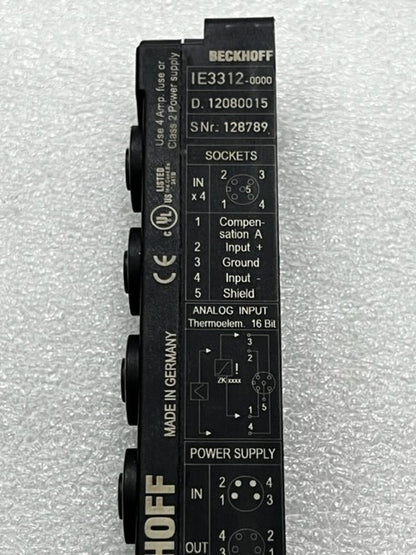 Beckhoff IE3312-0000 4 Ch Analog Input Module Used