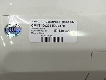 DSC PG4934PCCC (433.3:014) Wireless PIR Security Motion Detector with Camera New
