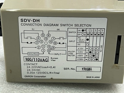 Omron SDV-DH6 Voltage Sensor Controller 100/110VAC 50/60Hz New (Old Stock)