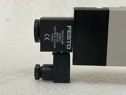 FESTO VALVE WITH 2 VACF-B-C1-16B SOLENOID COIL USED GOOD CONDITION