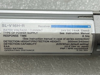 Keyence SL-V16H-T Transmitter SL-V16H-R Receiver 300mm Safety Light Curtain Used
