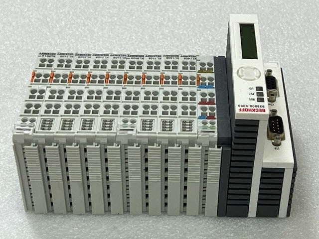 Beckhoff BX8000-0000 Bus Terminal Controller w KL1408 KL2408 KL9010 KL9100 Used
