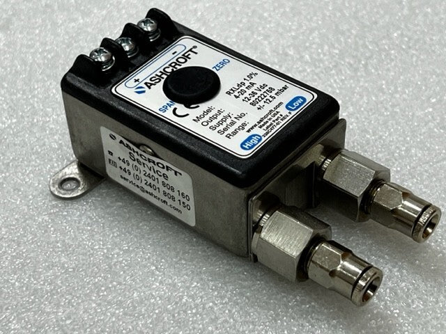 Ashcroft RXLdp 1.0% 4-20mA 12-36Vdc +/- 12.5mbar Pressure Transmitter Used