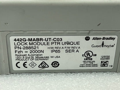 AB 442G-MABR-UT-C03 Ser A IP65 Lock Module PTR UNIQUE Used