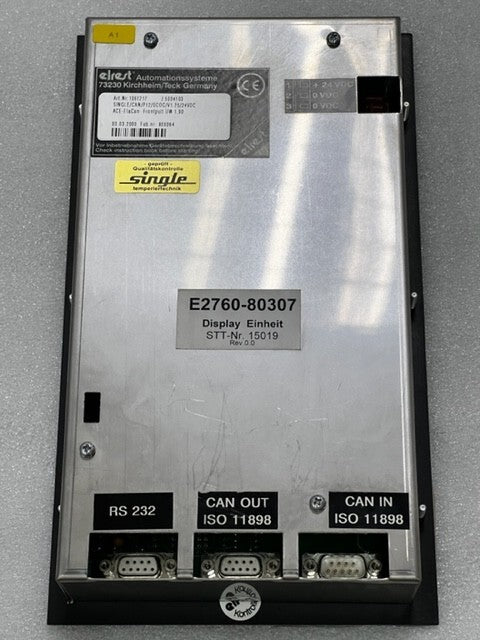 Elrest 1061217 SINGLE/CAN/P12/SCOC/V1.25/24VDC ACE-ElaCan Operator Panel Used