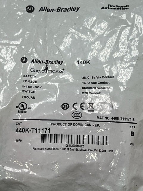 440K-T11171  Trojan 6 Guardmaster Safety Tongue Interlock Switch New Sealed Bag