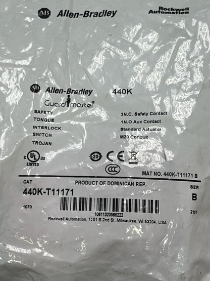 440K-T11171  Trojan 6 Guardmaster Safety Tongue Interlock Switch New Sealed Bag