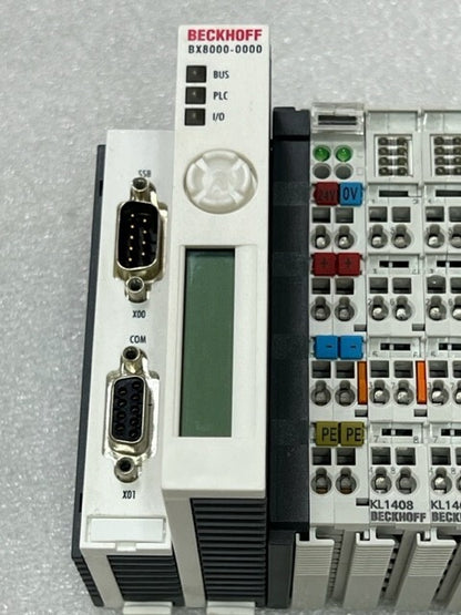 Beckhoff BX8000-0000 Bus Terminal Controller w KL1408 KL2408 KL9010 KL9100 Used